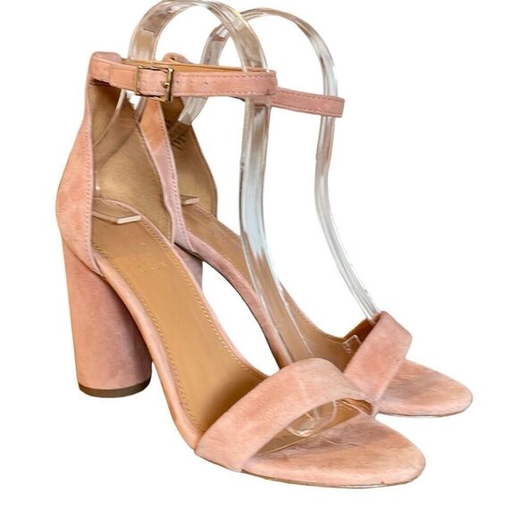 J.Crew light pink suede rounded block heel sandals size 6 - Picture 2 of 9